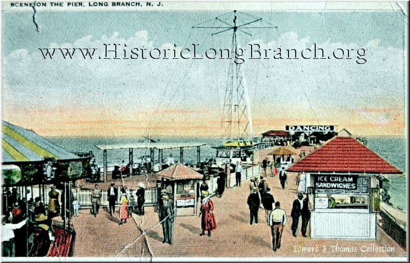LONG BRANCH NEW JERSEY FISHING OFF THE PIER OLD POSTCARD VIEW